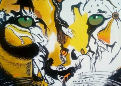 Lioness eye, acrylique sur toile, 40x80cm